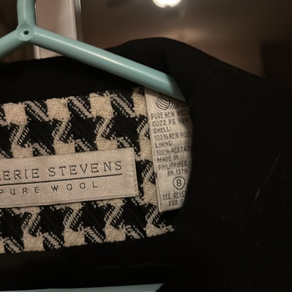 Valerie Stevens Pure Wool Houndstooth Size 8 Blazer Vintage EUC - Picture 5 of 7